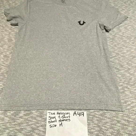 True Religion gray t-shirt short sleeves Size M. SKU-A417 #denim