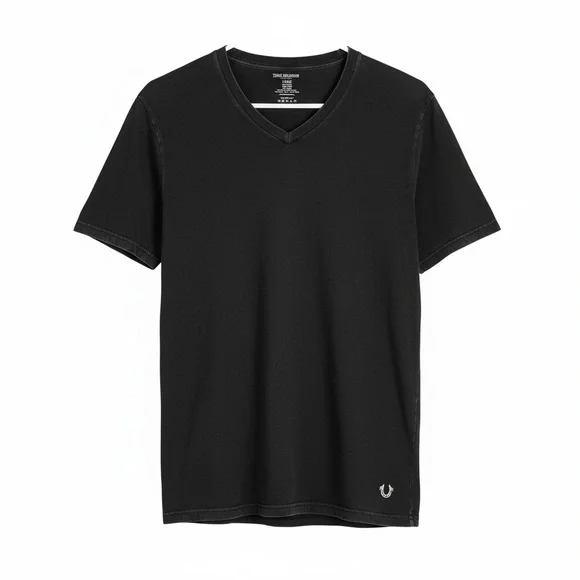 True Religion Black V-Neck Tee