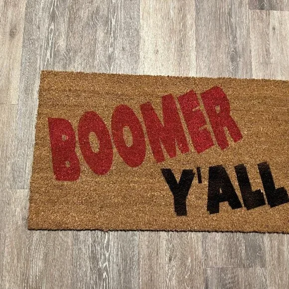 Boomer Y'all decorative coir doormat