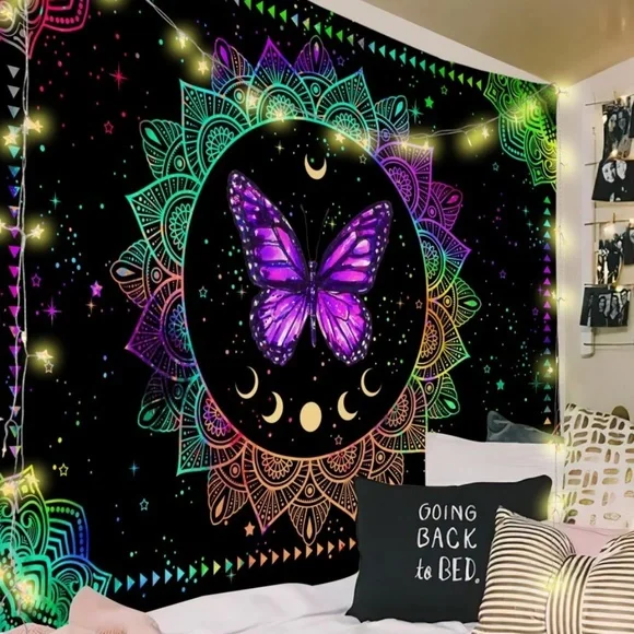 Butterfly Moon Wall Tapestry Decor