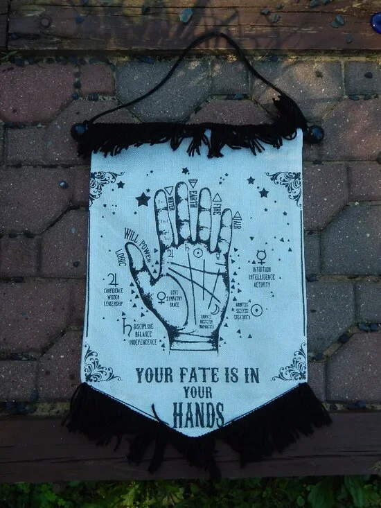 Your Fate is in Your Hands Spiritual Gothic Goth Wall Hanging Decor