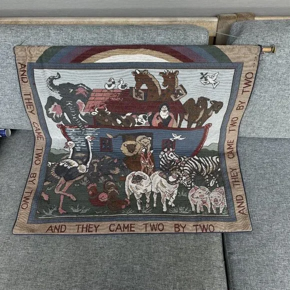 Wall Tapestry Noah's Ark And They Came Two by Two Nursery Child Room
