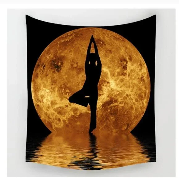 Yoga Moon Wall Hanging Boho Decor 50x58
