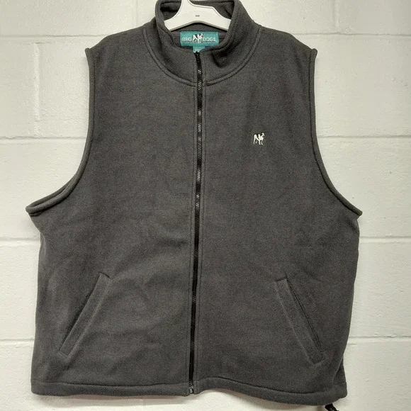 Vintage Big Dogs Full Zip Vest Oversize Mens Fits L XL 2XL Gray Knit Sweater 90s