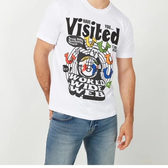 True Religion White Graphic Tee