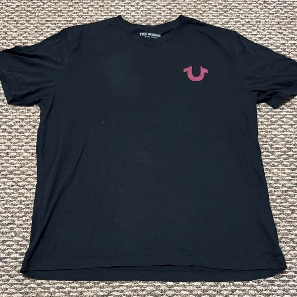 True Religion Black Tee with Pink Emblem