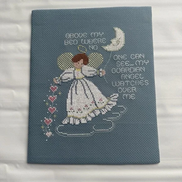 Astor Place‎ GUARDIAN ANGEL Cross Stitch Finished Wall Art Decor