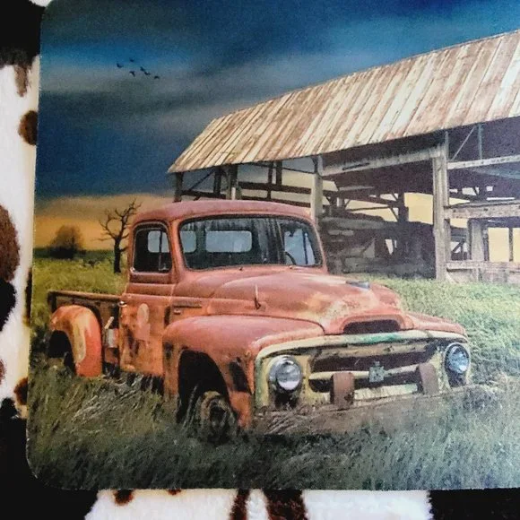 Old Red Truck Computer Non Slip Custom Mouse Pad
