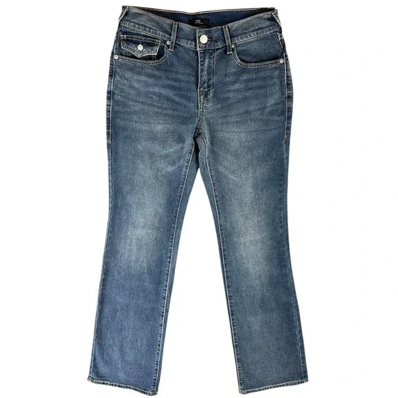 True Religion Billy Flap Bootcut Jeans Mens 29x33.5 Blue Relaxed Denim NEW