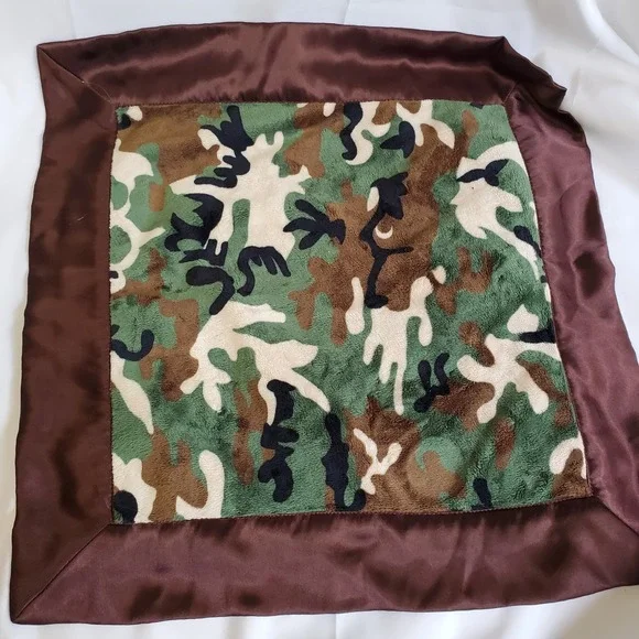 Goochie Goo Brown And Green Camo Print‎ Baby Lovey Security Blanket