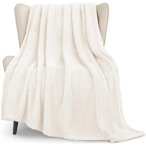 Whale Flotilla Extra Large Fuzzy Fleece Throw Blanket for Couch, 50x70 Inch
