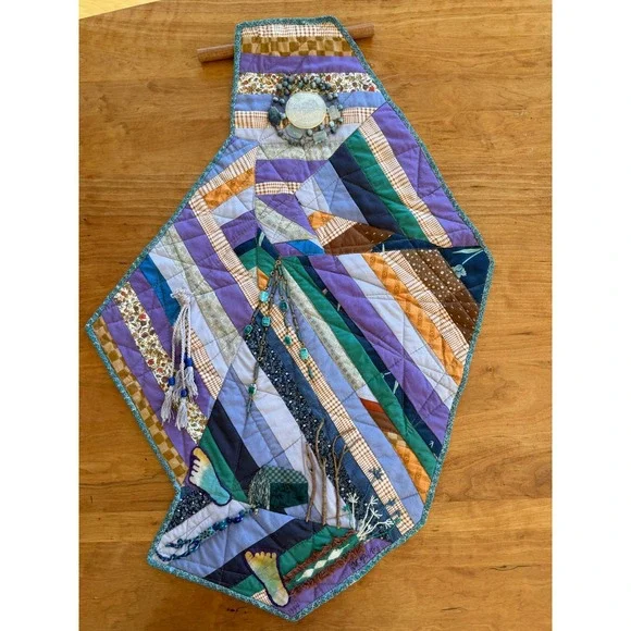 Marilyn Pilkey Indian Summer Quilt Wall Hanging 1994‎ Handmade Art Folk Textile