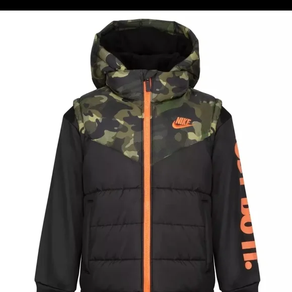 Nike Camo Jacket with Orange Highlights