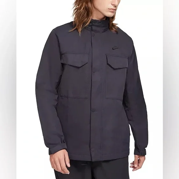 Nike Sportswear M65 Woven Jacket Mens LT tall Navy Blue zip track utility train