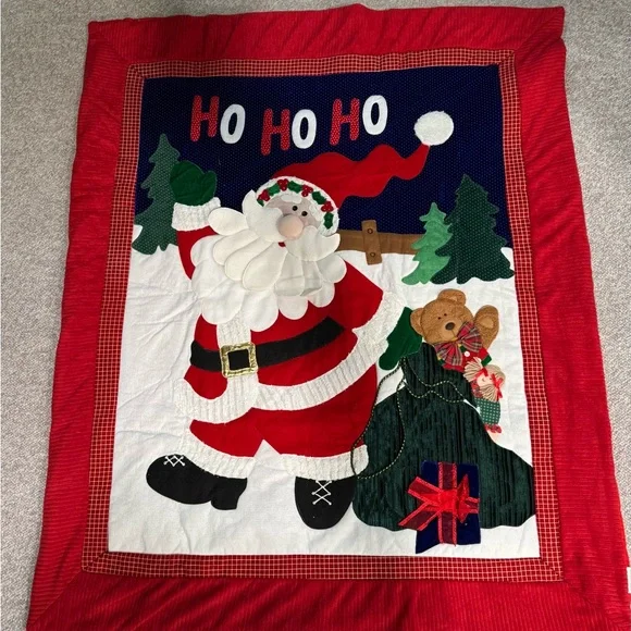 Christmas Santa Claus Vintage Blanket Tapestry Large Holiday