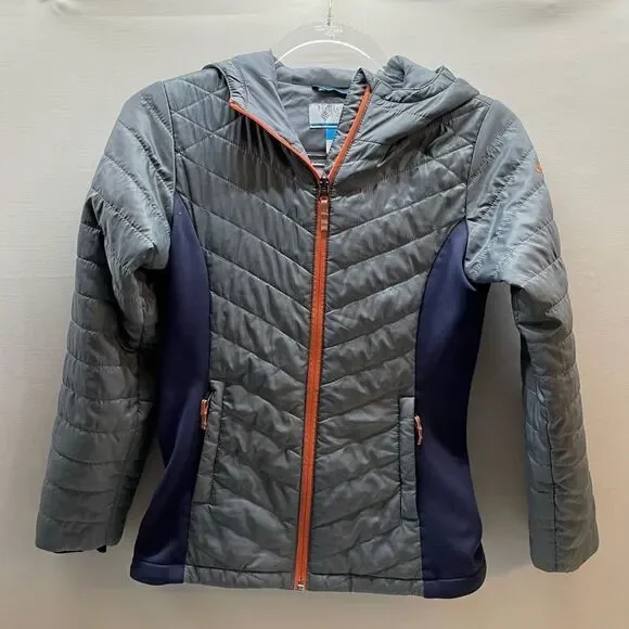Columbia Young Girl Youth size Medium Grey Blue Puffer Jacket