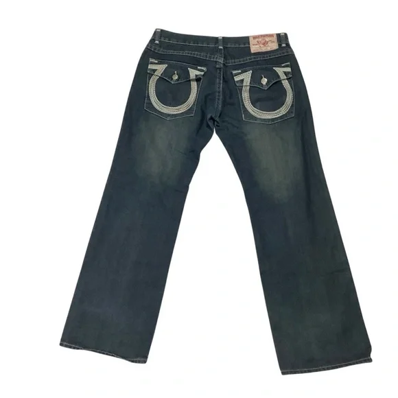 True Religion Joey Straight Flare Cut Blue Jeans Sz 40