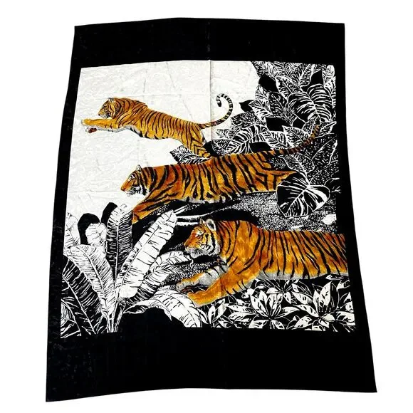 Vintage Tiger Jungle Scarf Massive Wall Tapestry Animal Print Wrap 35x45