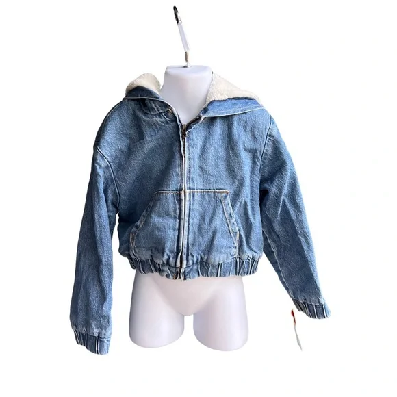 Cat And Jack Jean Warm Denim winter Jacket Sz XS 4/5