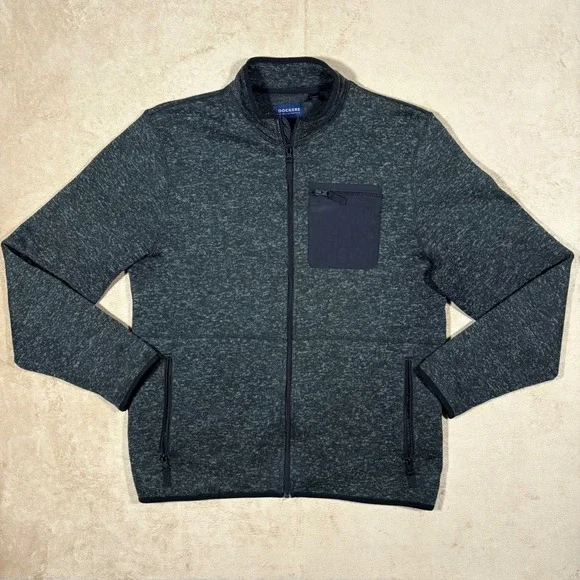 Dockers Windbreaker‎ Men's X-Large Charcoal Gray Full Zip w/ Chest Pocket Zip