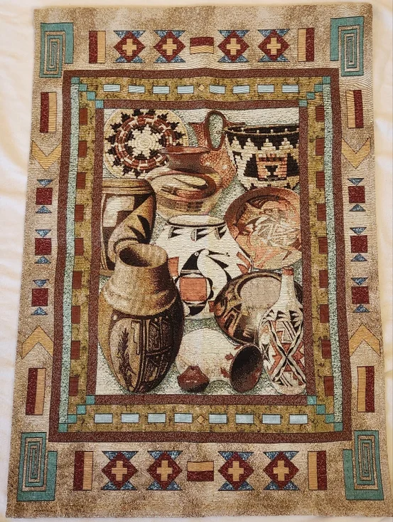 Southwestern Pueblo Wall Hanging Tapestry Woven 26x36