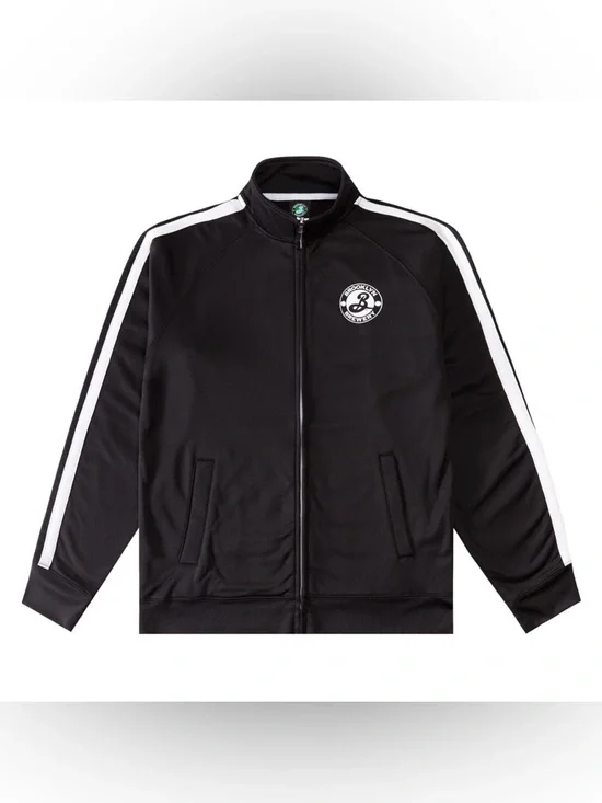 Brooklyn Brewery Vintage Black Track Jacket with White Stripe Small