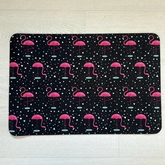 Pink Flamingo Mat Door Patio Rubber Pink Black New