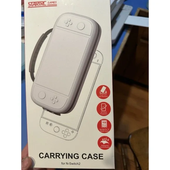 STARTRC Games Carrying Case Black for N-Switch2, Waterproof, Holds 10 Game Cards
