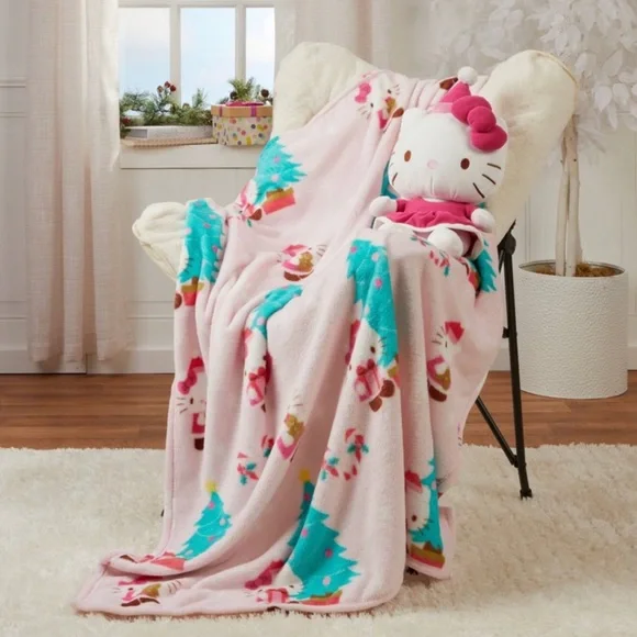 Hello Kitty Pillow and Throw