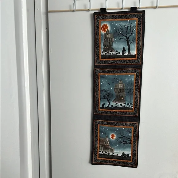 Handmade Quilted Halloween Wall Hanging or Table Runner