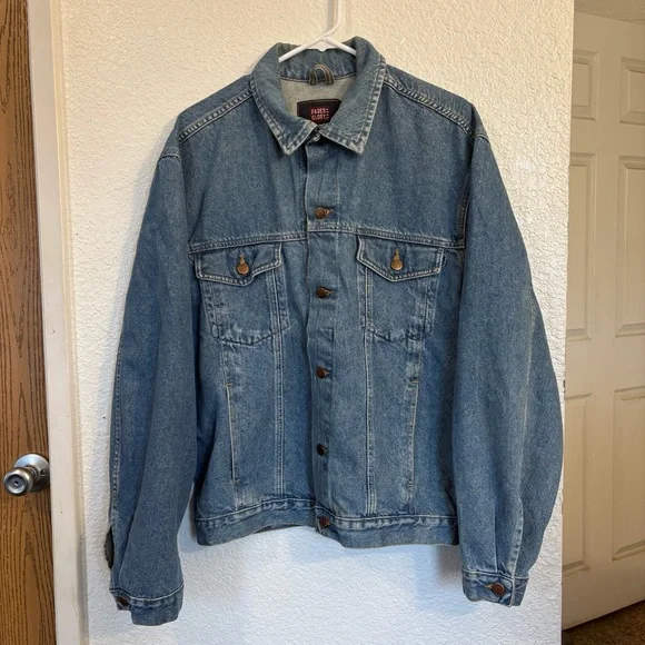 Faded Glory Vintage 90s Denim Trucker Jacket Blue Classic Jean Jacket Unisex L