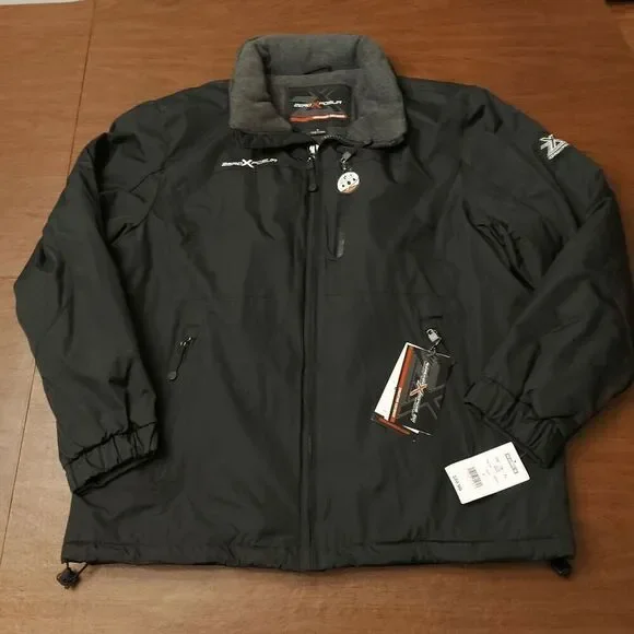 ZeroXposur Water Repellent Full Zip Jacket With Hood Black Grey Men's Size L