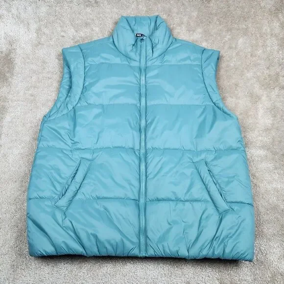 DSG Vest M/L Teal Mens Full Zip Nylon Puffer Sleeveless Jacket Used