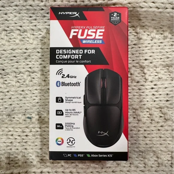 Hype HyperX Pulsefire Fuse Wireless Gaming Mouse - Black with Red Accent