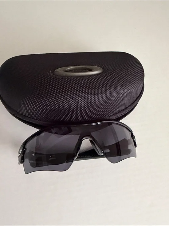 Oakley Black Shield Sunglasses with Black Hard Case