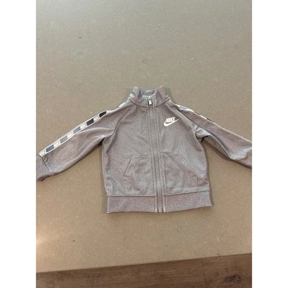 Nike Gray Track‎ Jacket Full Zip Toddler 18M Sweatshirt Athletic Warm Up