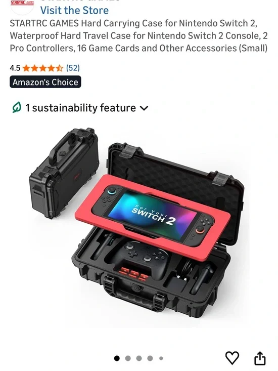Hard Protective Travel Case for Gaming Console - red and black