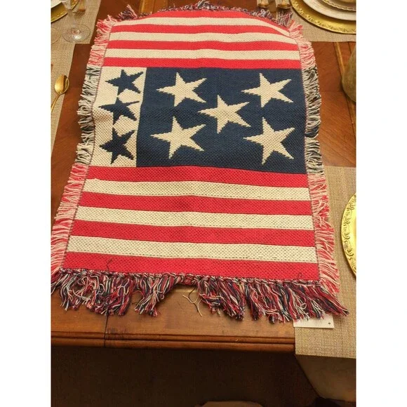 American Flag Jacquard USA PRINT Partriotic Rug 19