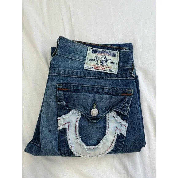 Men’s True Religion World Tour Bootcut Jeans Size 34x33