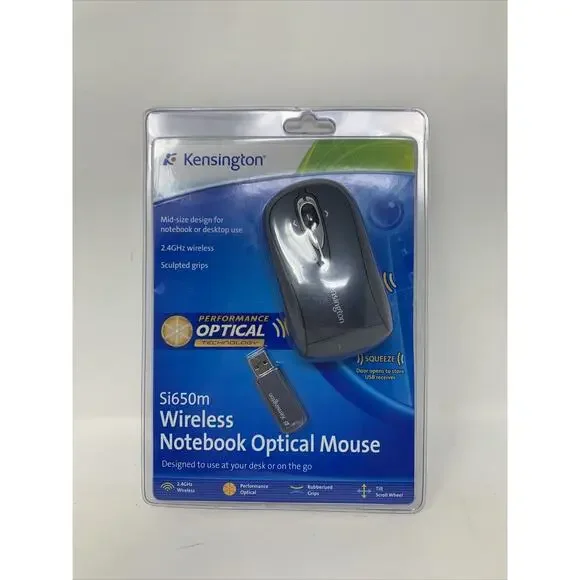 Kensington Si650m Optical Wireless Notebook Mouse NEW!