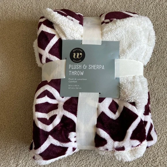 NIP 50”x60” double sided plush throw