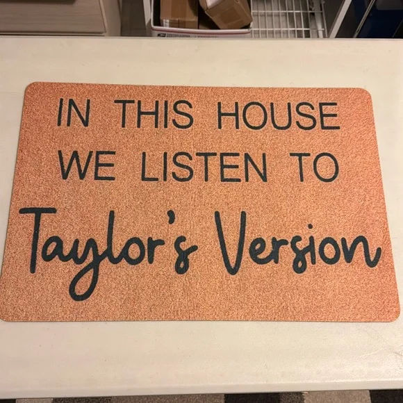 Swiftie Door or Bath Mat In This House We Listen to Taylor’s Version Swift Decor