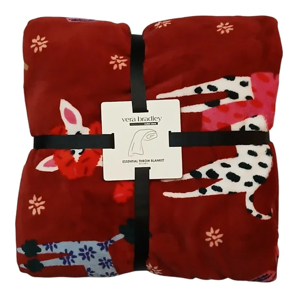 Vera Bradley fleece throw Holiday Hounds
