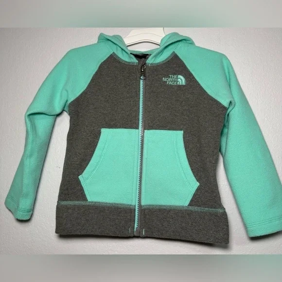 The North Face 2T Toddler mint/gray Jacket hoodie