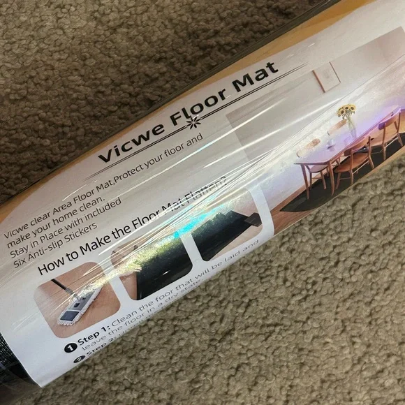 Black Area Floor Mat for Hard Floors