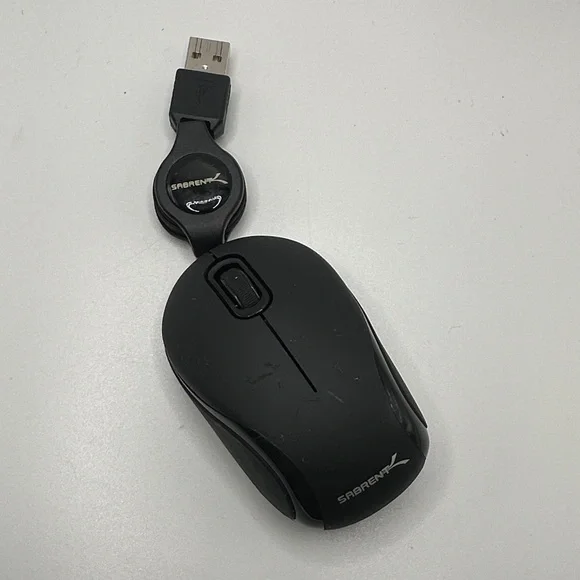 Travel Black USB Optical Mouse
