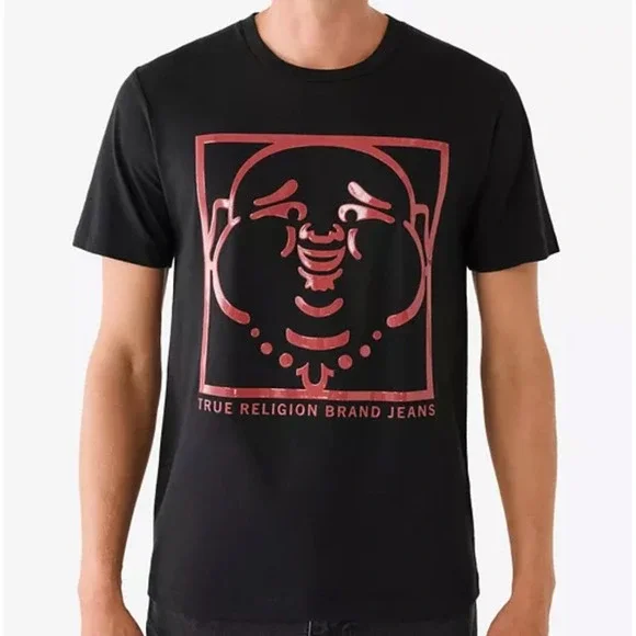 True Religion Jeans Buddha‎ in a Box Tee Shirt Black Men's XXL