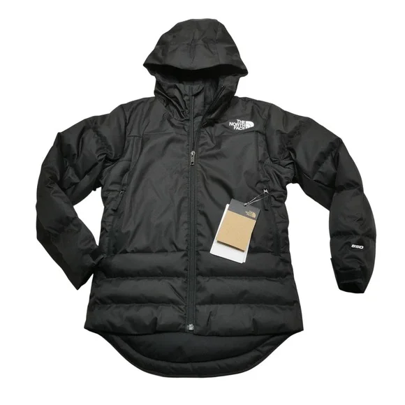 The North Face G Pallie Down Jacket Girls Small 7/8 Black 550 Fill Hooded Puffer