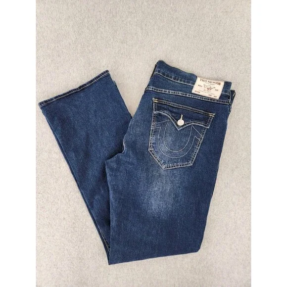 True Religion Billy Jeans 38 Flap T Snap Bootcut Relaxed Stretch 42 40x34‎