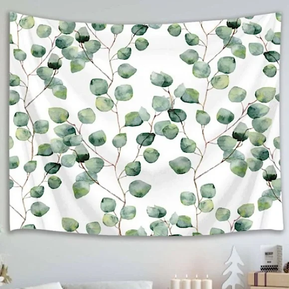 Watercolor Eucalyptus Plant Botanical Modern Minimal Wall Art/Tapestry/Bedspread
